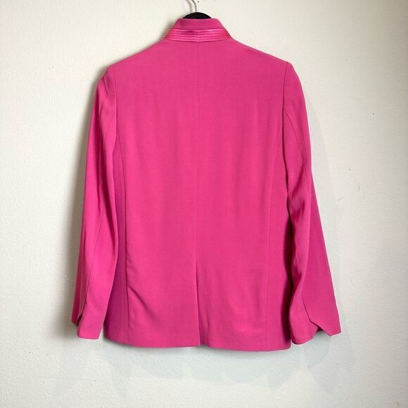 Zadig & Voltaire Jacket Blazer XS Open Front Raspberry Pink $698 Satin Trim - Picture 4 of 15
